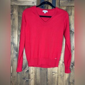 Calvin Klein Vibrant Red V-Neck Sweater